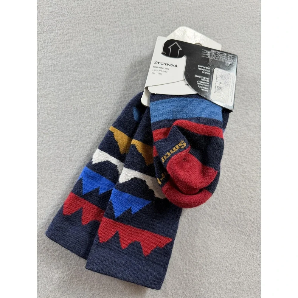 Smartwool Socks Kids Medium Multicolor Wintersport Merino Wool‎ Over Calf New